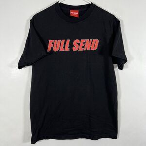 Nelk Boys Full Send T Shirt Mens Medium Black Red Spellout Barbed Wire Graphic